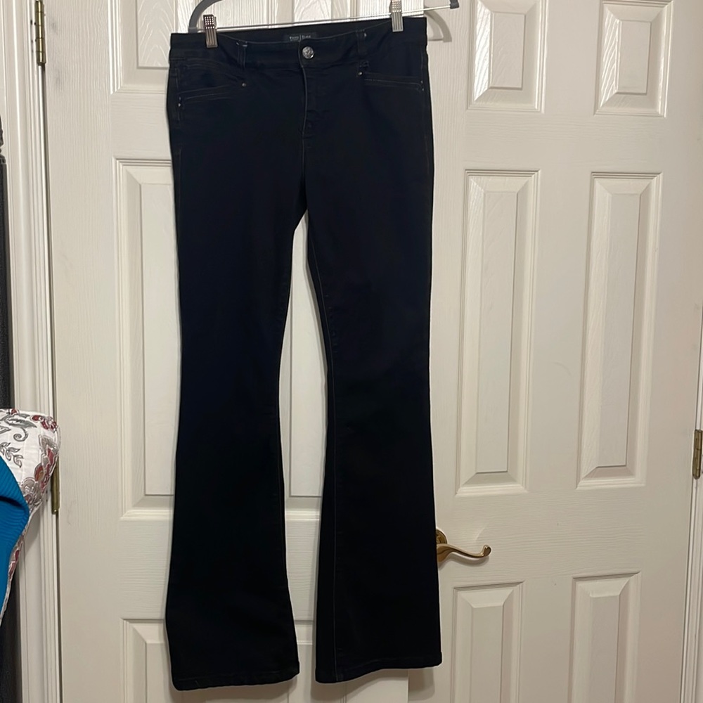 White House Black Market Skinny Flare 10R black denim jeans